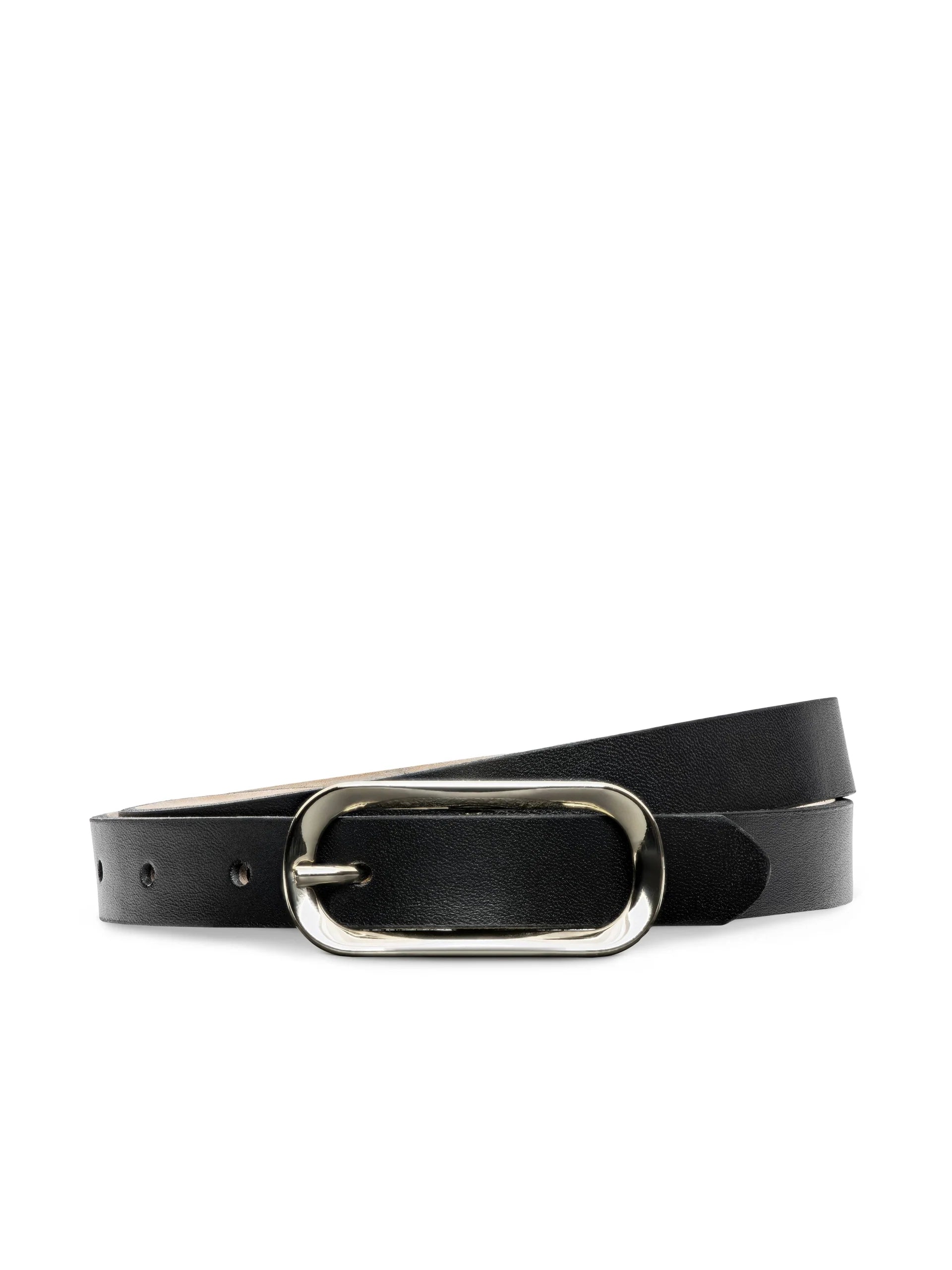 L'Agence Leya Gold Plated Oval Belt - Black