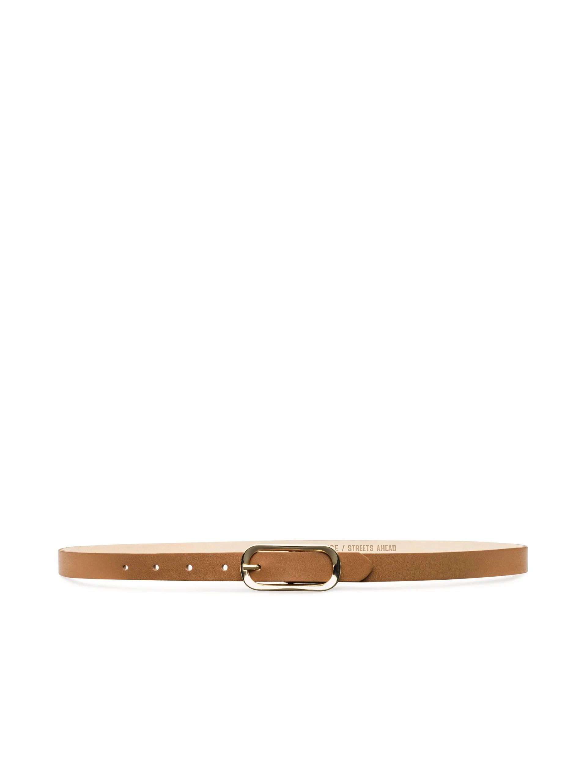 L'Agence Leya Gold Plated Oval Belt - Tan