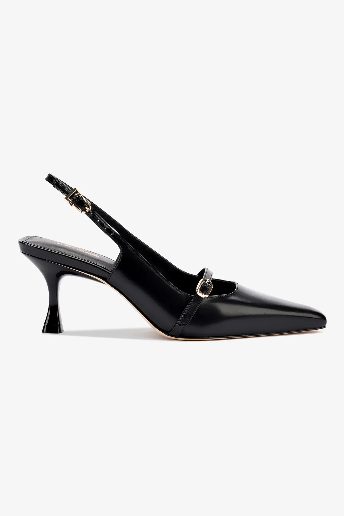 Larroude Ines Pump - Black Leather