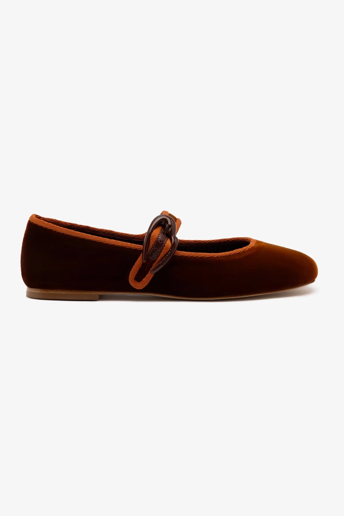 Larroude Verona Ballet Flat - Cuoio Velvet