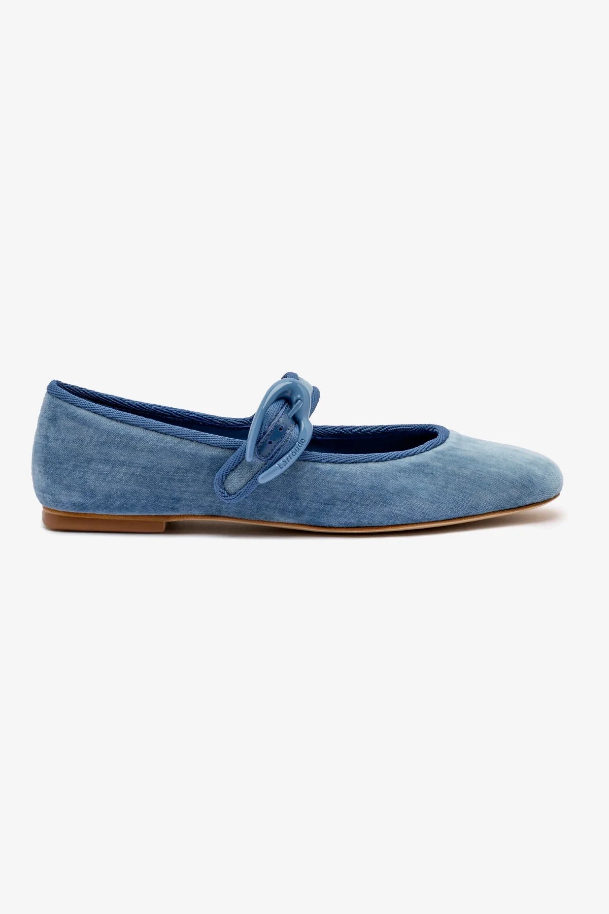 Larroude Verona Ballet Flat - French Blue Velvet