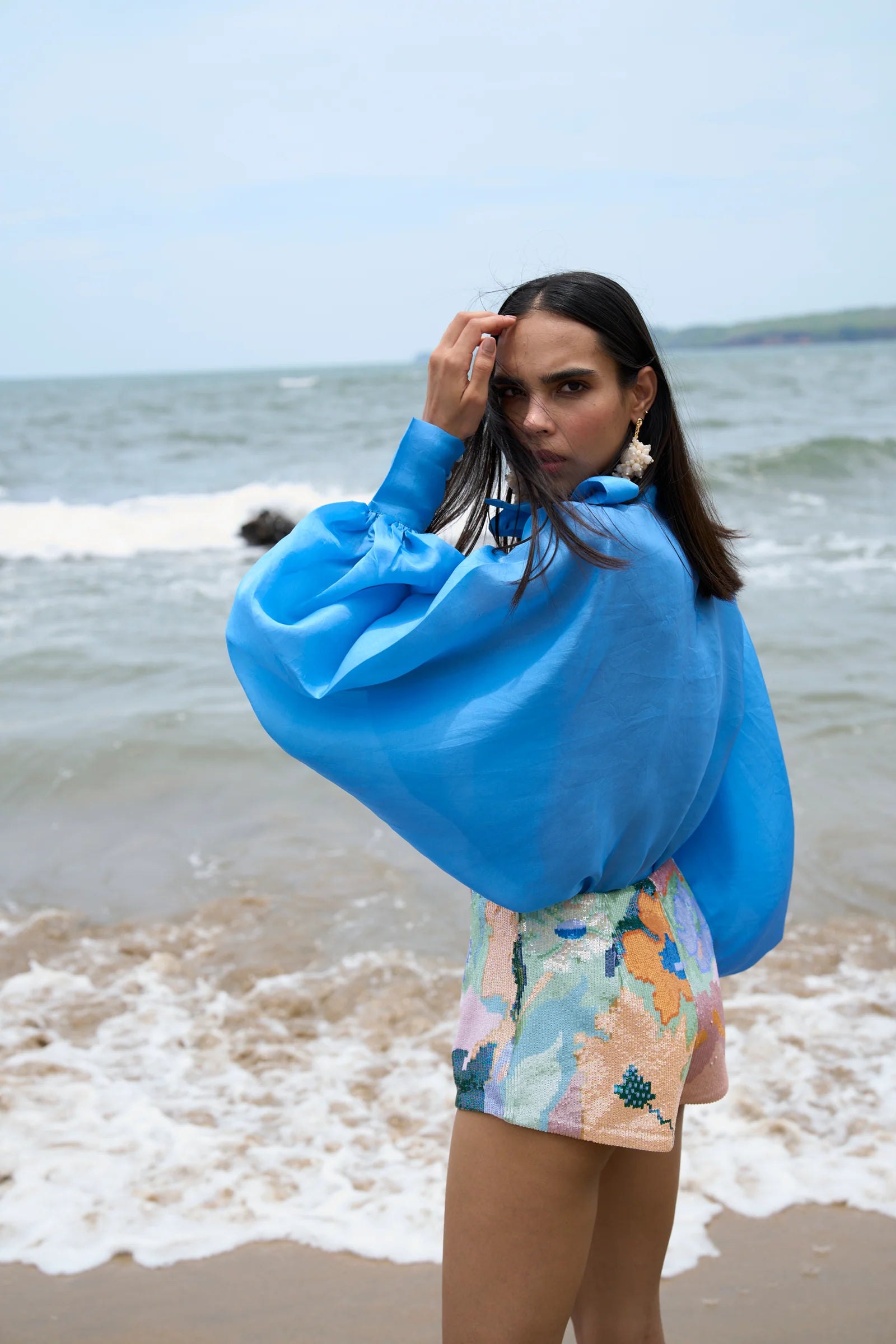 La Fuori Floral Jacquard Embroidered Shorts