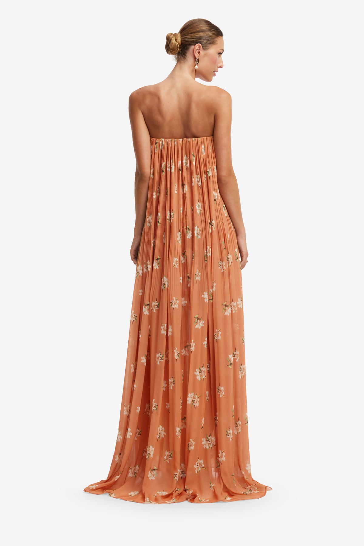 Dahlia Gown - Lily Print in Ochre