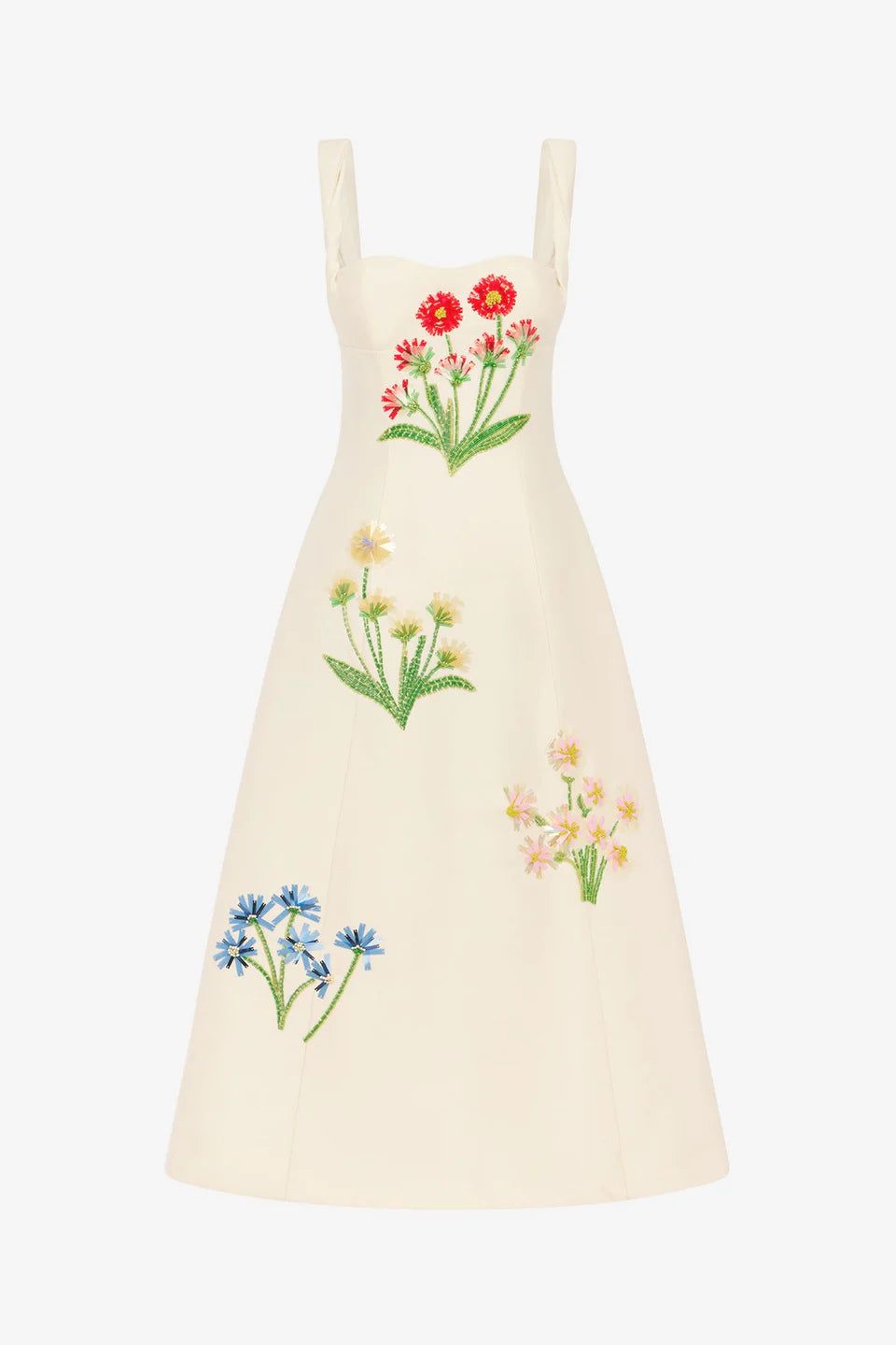 Leo Lin Beatrice Embellished Wool Midi Dress