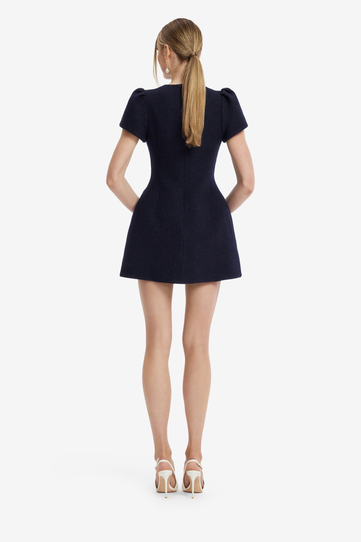 Carina Applique Tweed Mini Dress - Midnight
