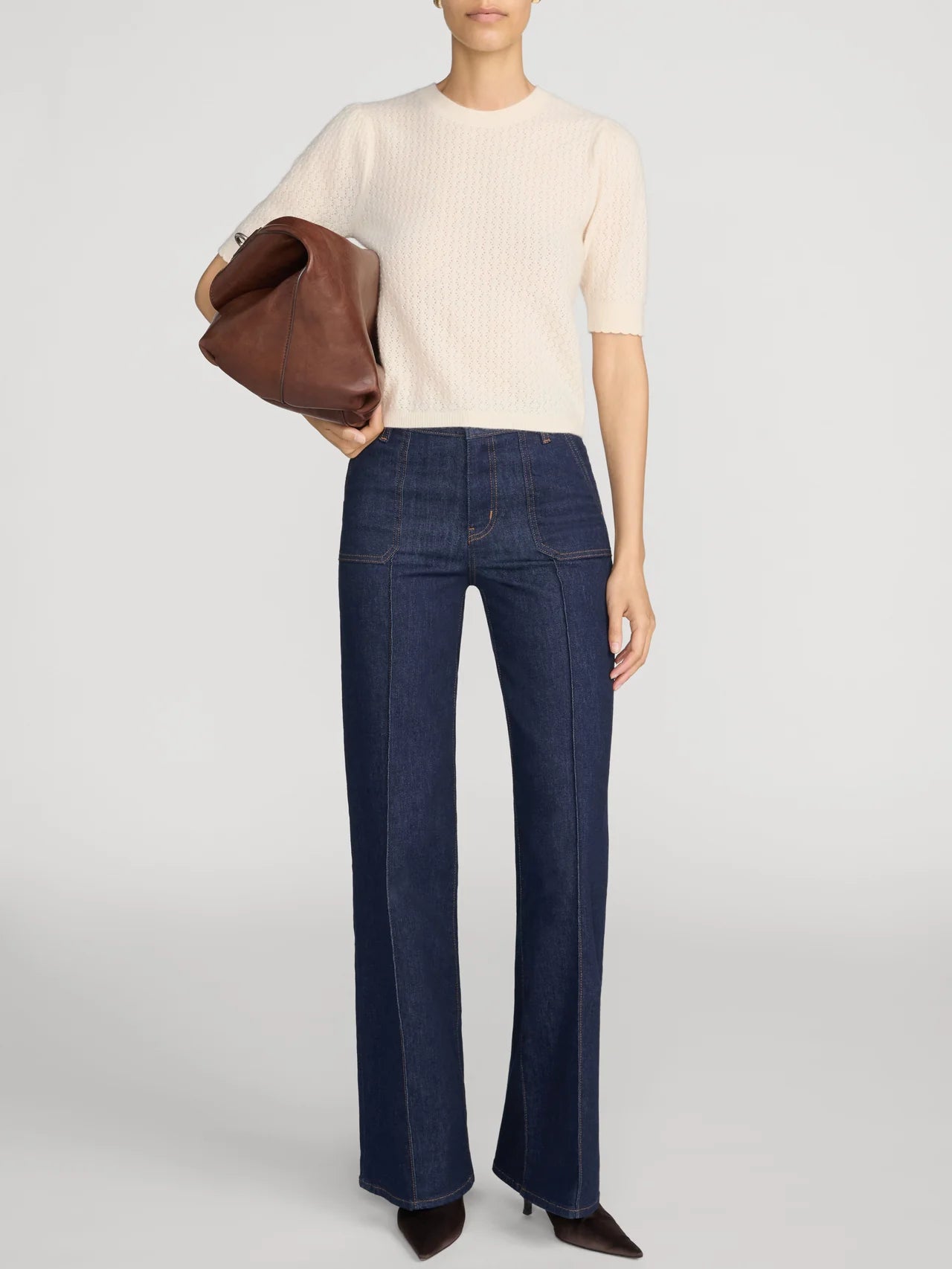 FRAME Le Slim Palazzo Pintuck Pocket Jean