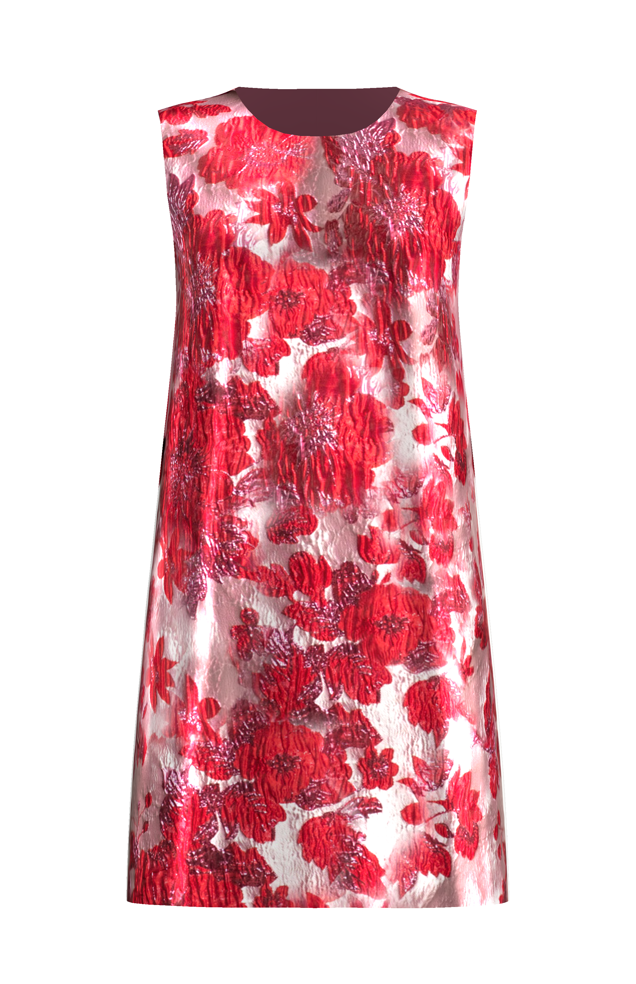Lilly Shift Dress Metallic Floral Jacquard Jacquard Pink/Red