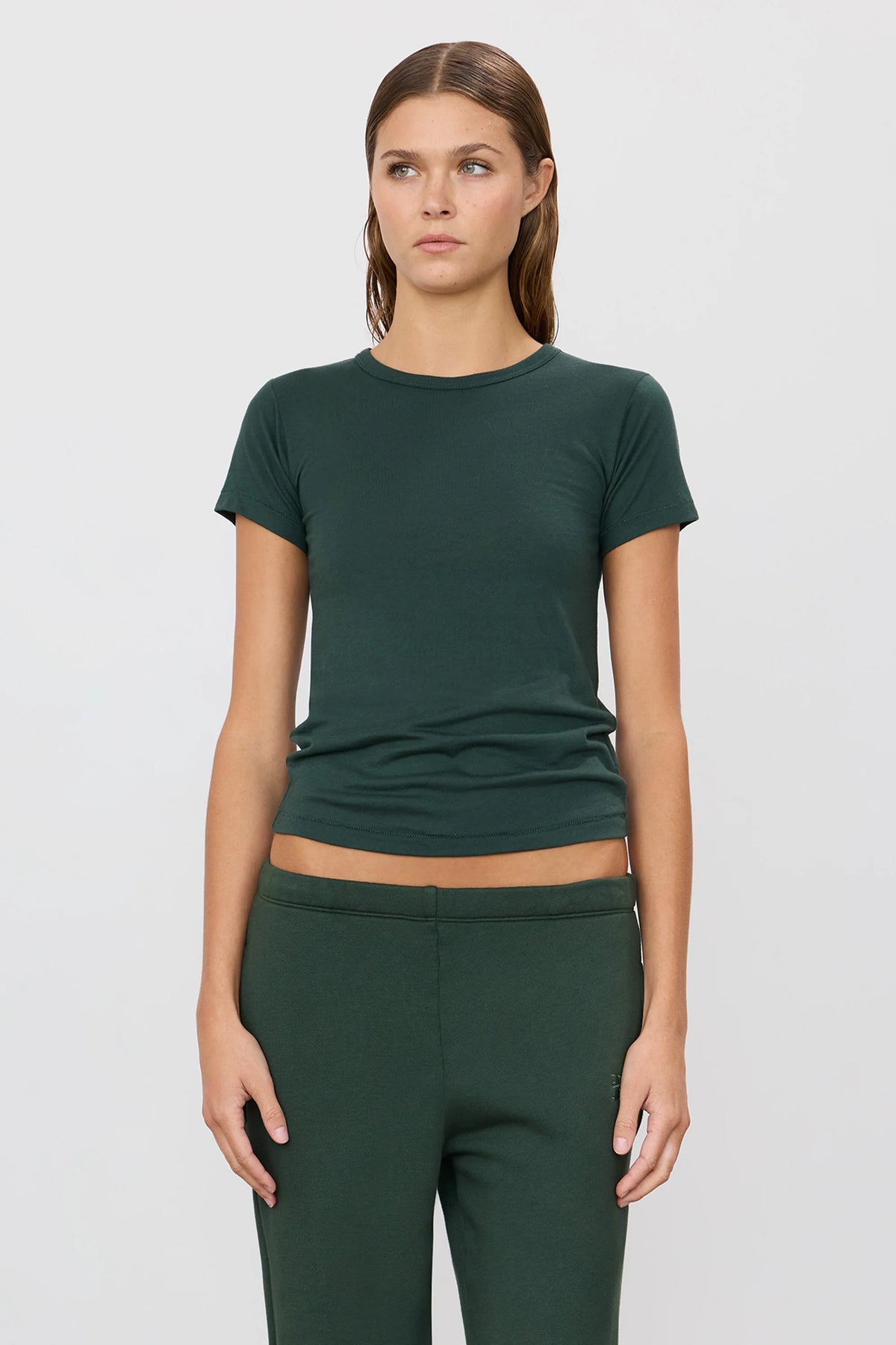 Eterne Fitted Crewneck Short Sleeve Tee - Forest