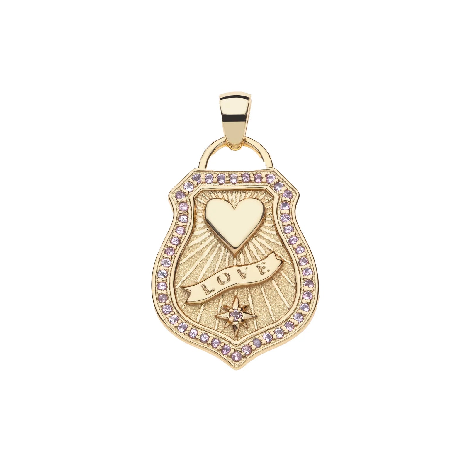 Jane Win LOVE Shield Pendant Necklace