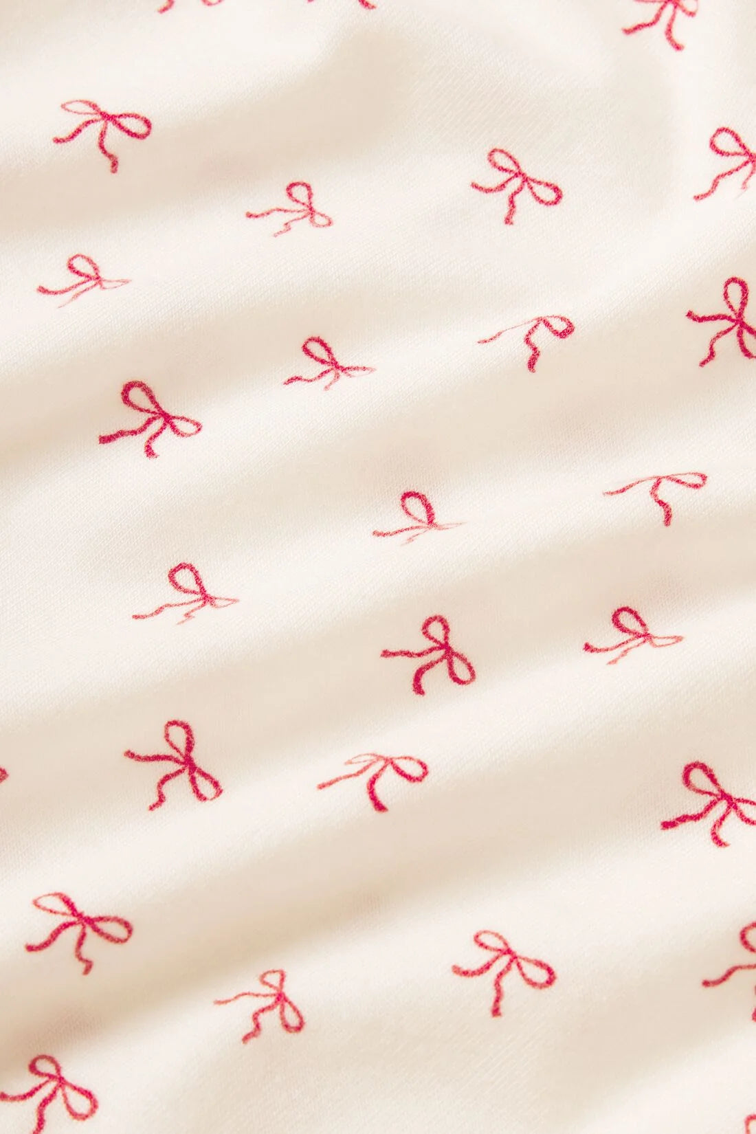 Eberjey Gisele Printed Long PJ Set - Mini Bow Ivory/ Holly Red