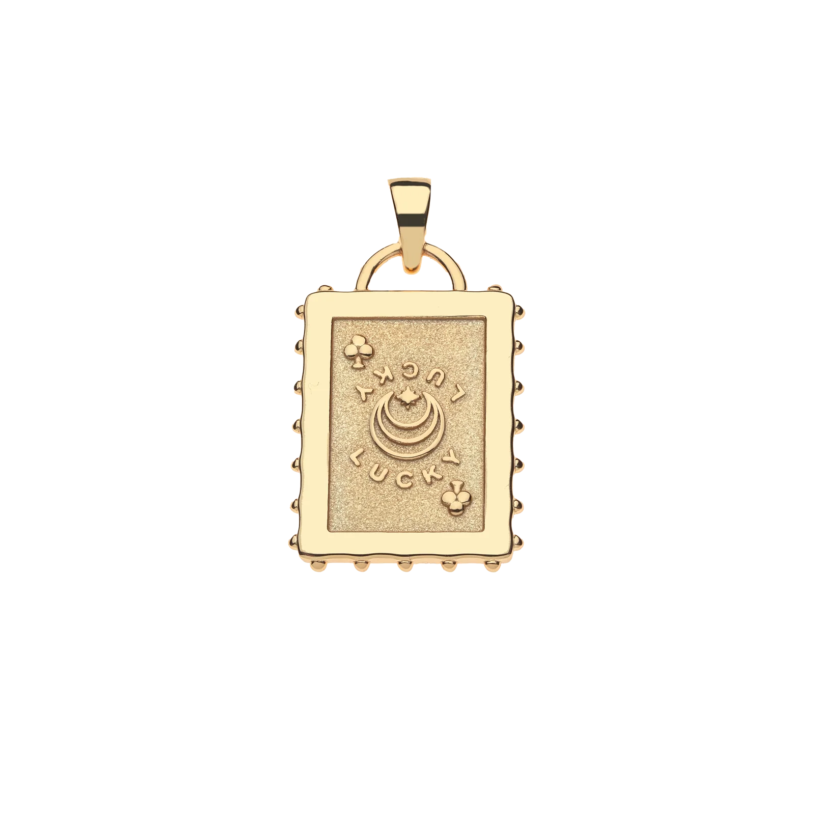 Jane Win LUCKY Queen of Clubs Card Pendant