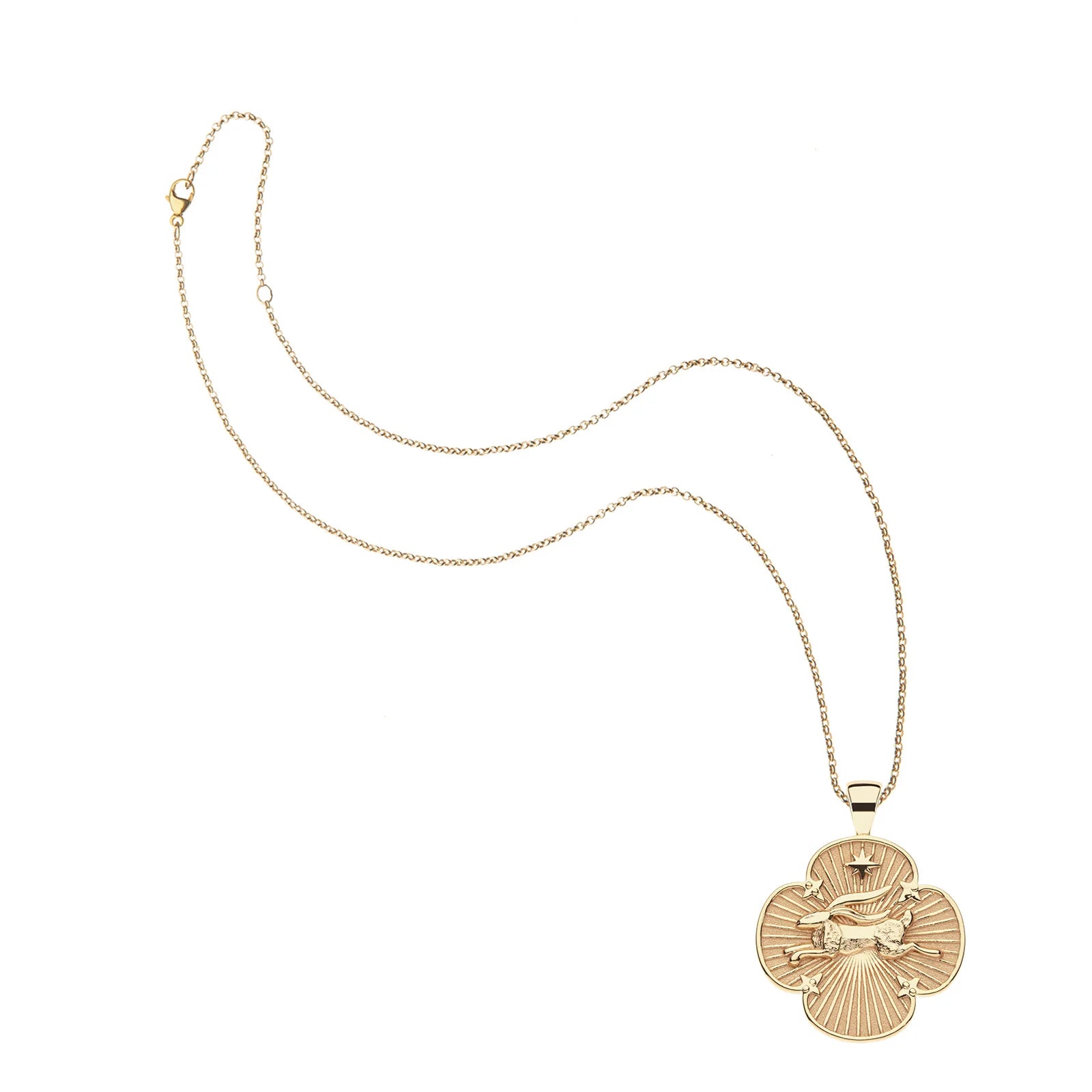 Jane Win LUCKY Rabbit Quatrefoil Pendant