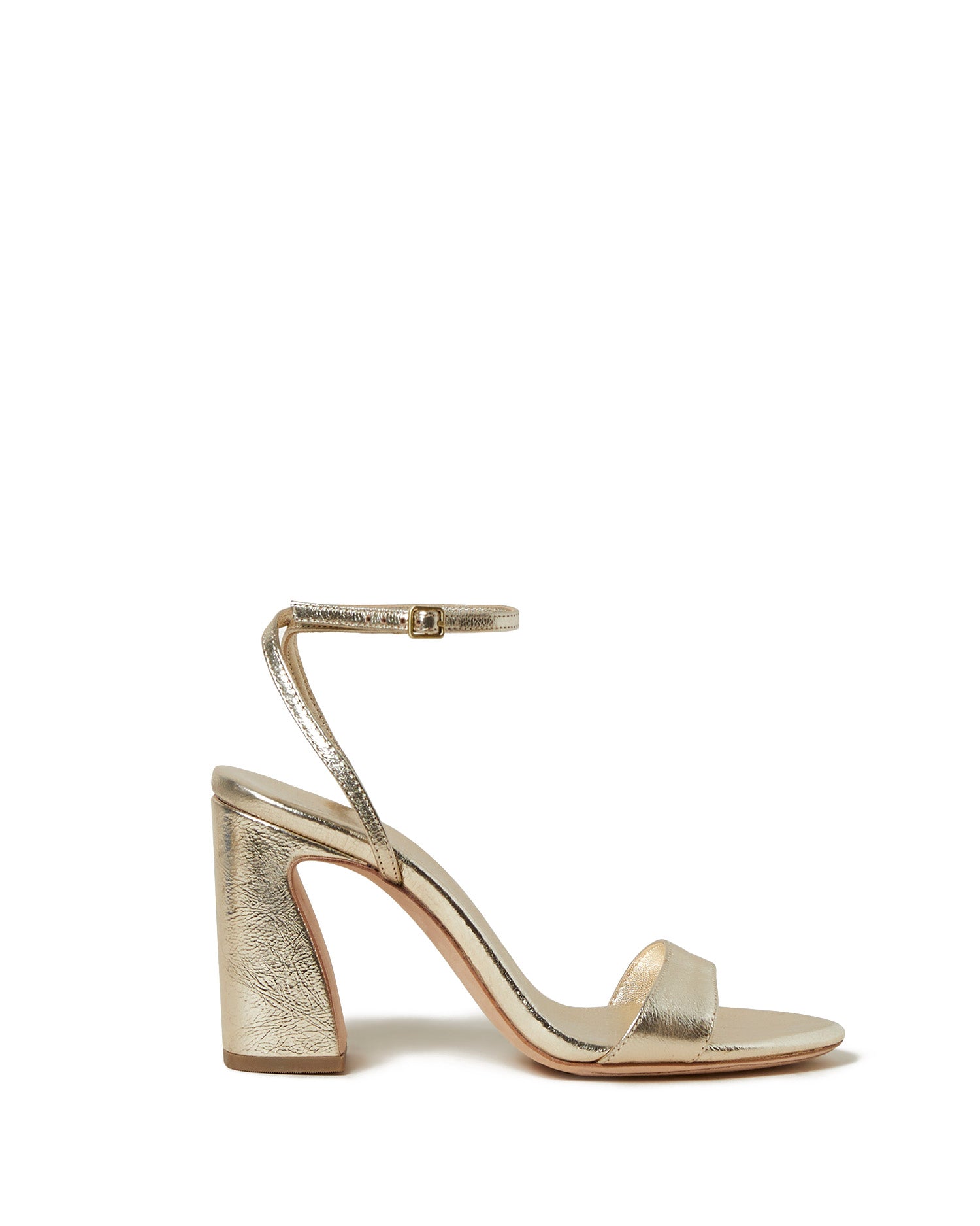 MALIA CURVED HEEL SIMPLE SANDAL WITH ANKLE WRAP