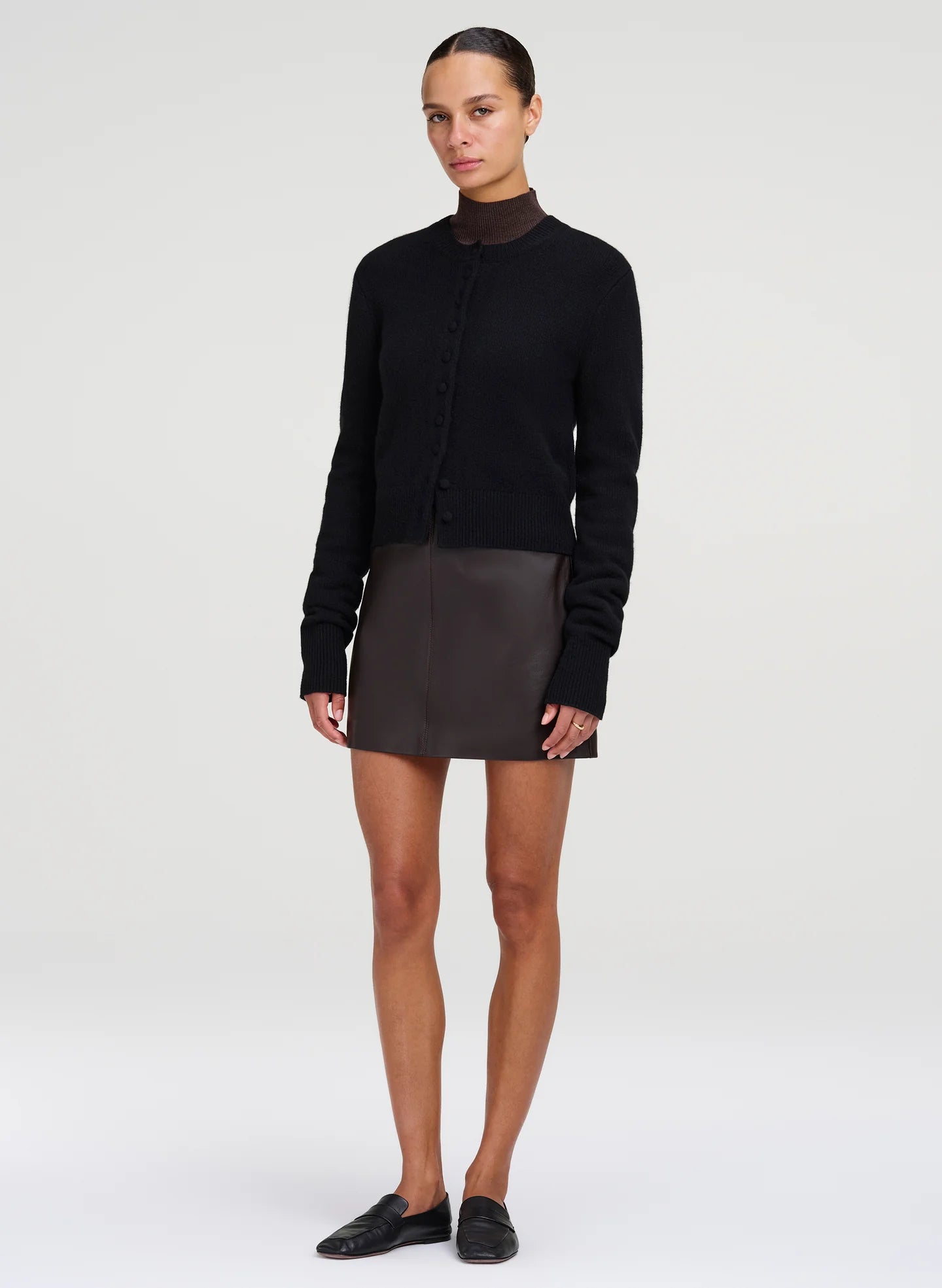 A.L.C. Mara Leather Mini Skirt