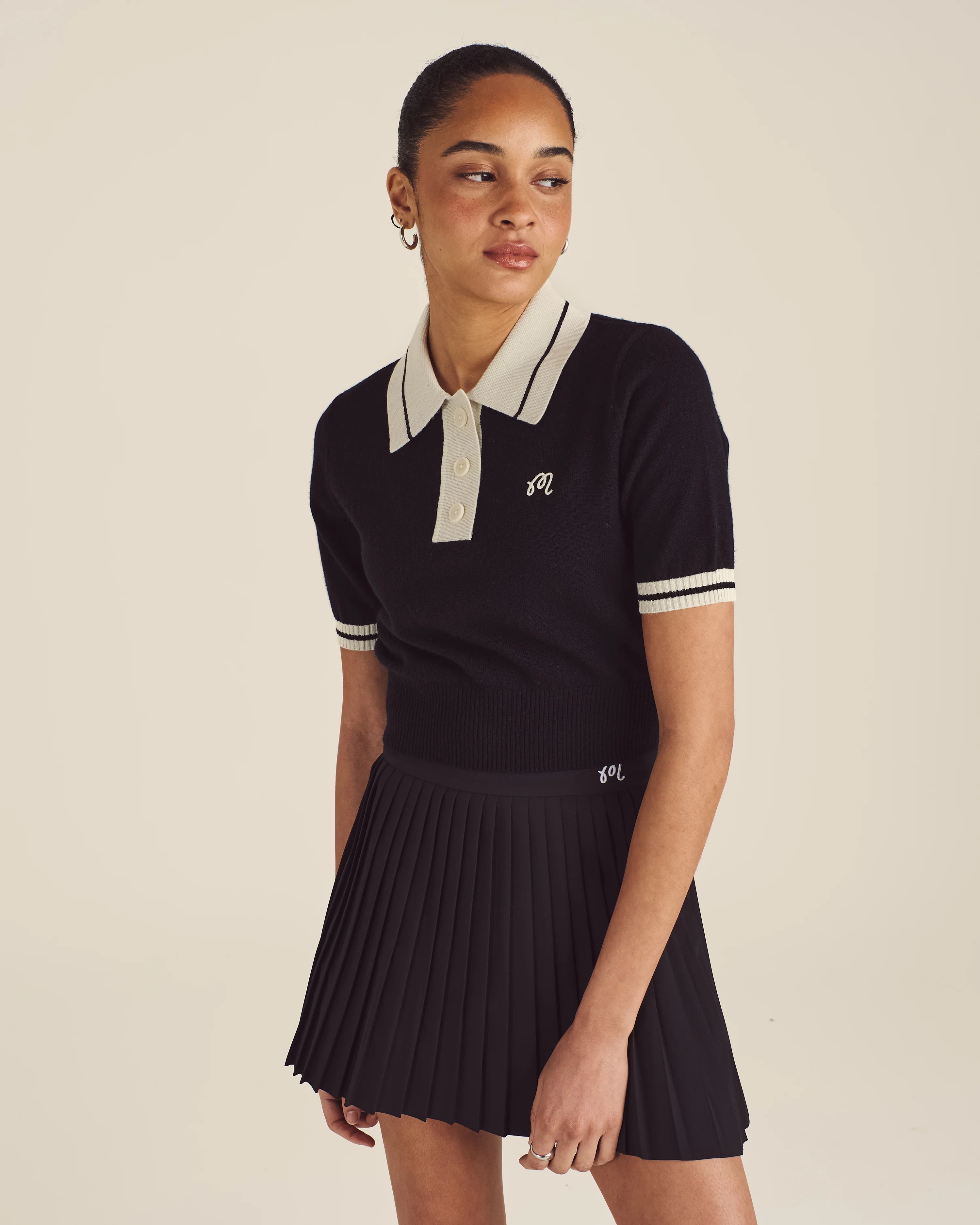 Malbon Mikayla Knit Polo - Black