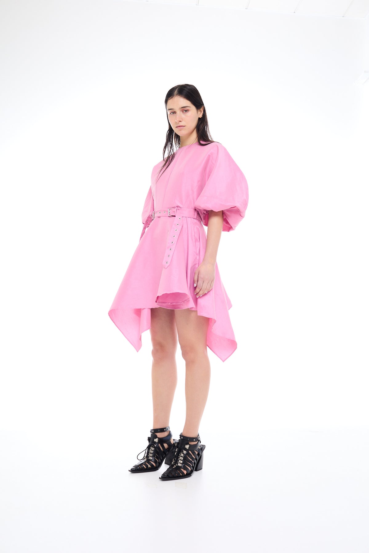 BALLOON SLEEVE MINI DRESS