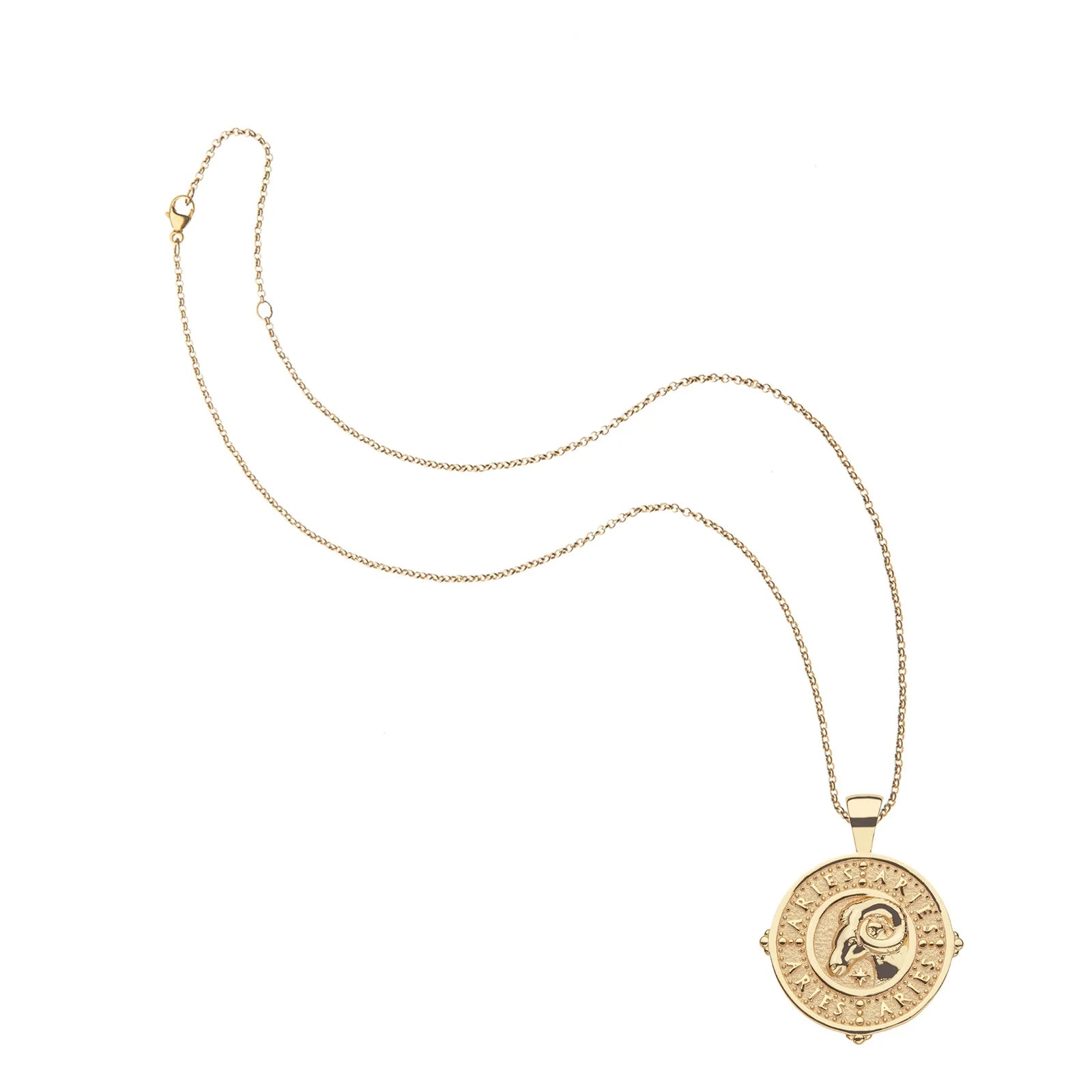 Jane Win ARIES JW Small Zodiac Pendant Coin