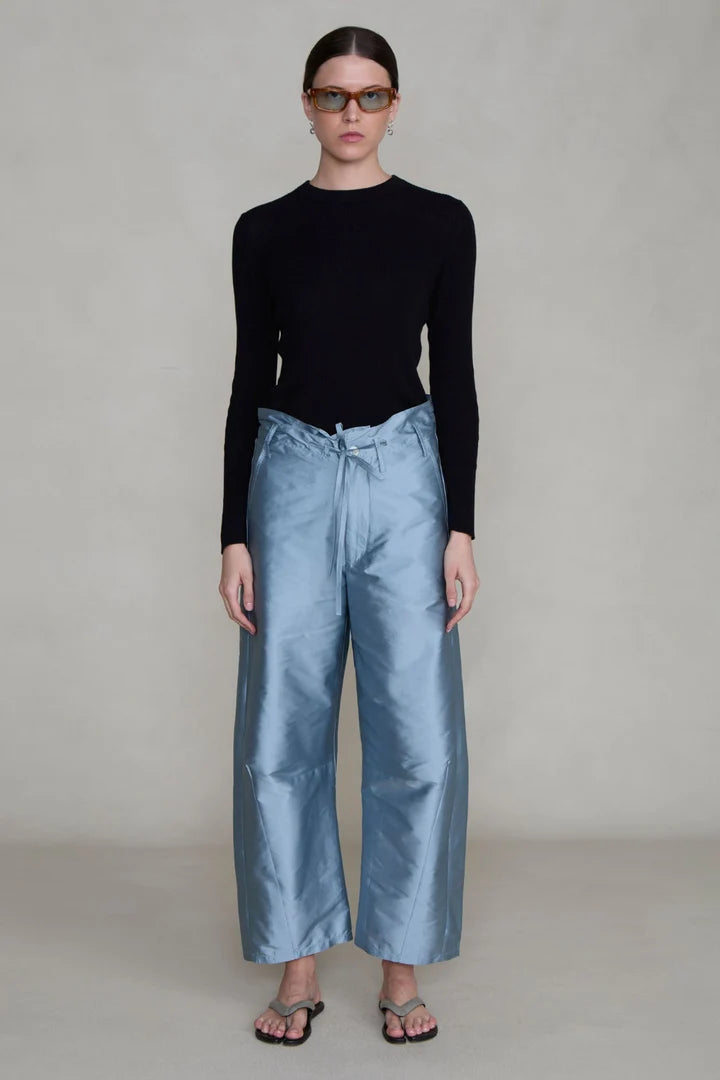 Chan Luu Techno Taffeta Barrel Pant - Bath Blue