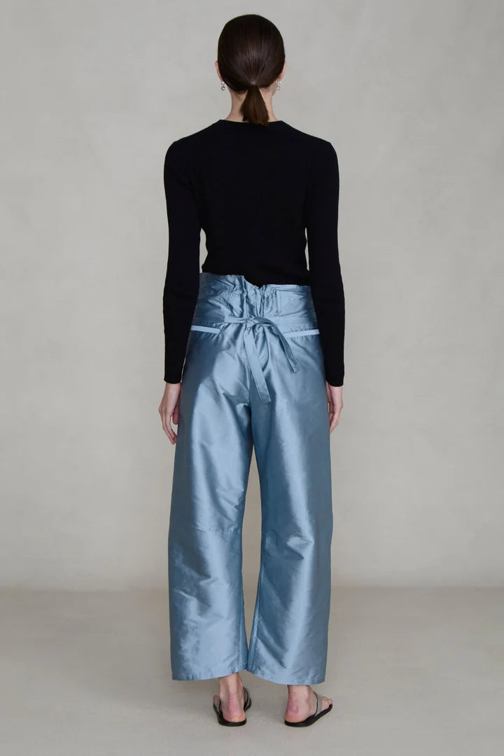 Chan Luu Techno Taffeta Barrel Pant - Bath Blue