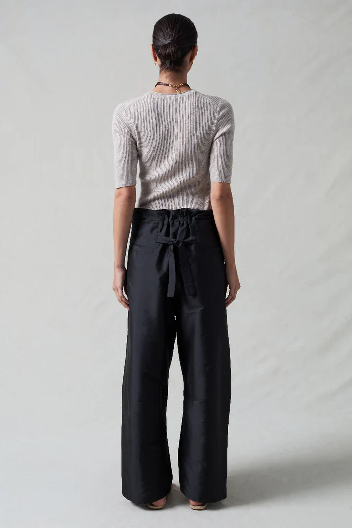 Chan Luu Techno Taffeta Barrel Pant - Black