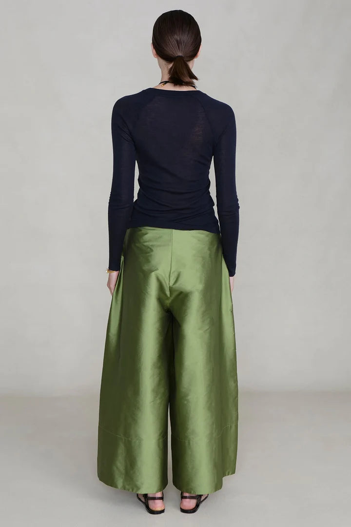 Chan Luu Techno Taffeta Ultra Wide Leg Trouser - Tulip Stem