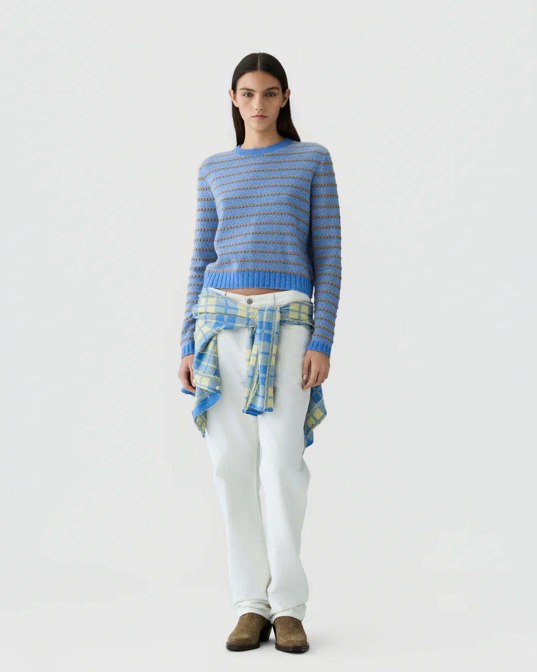 Guest In Residence Pebble Stripe Shrunken Crew