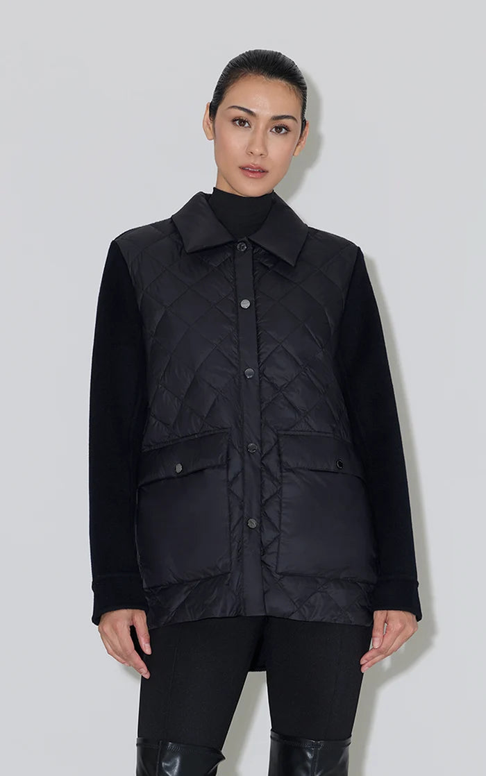 SOIA & KYO Penny Hybrid Shirt Jacket in Double Face Wool