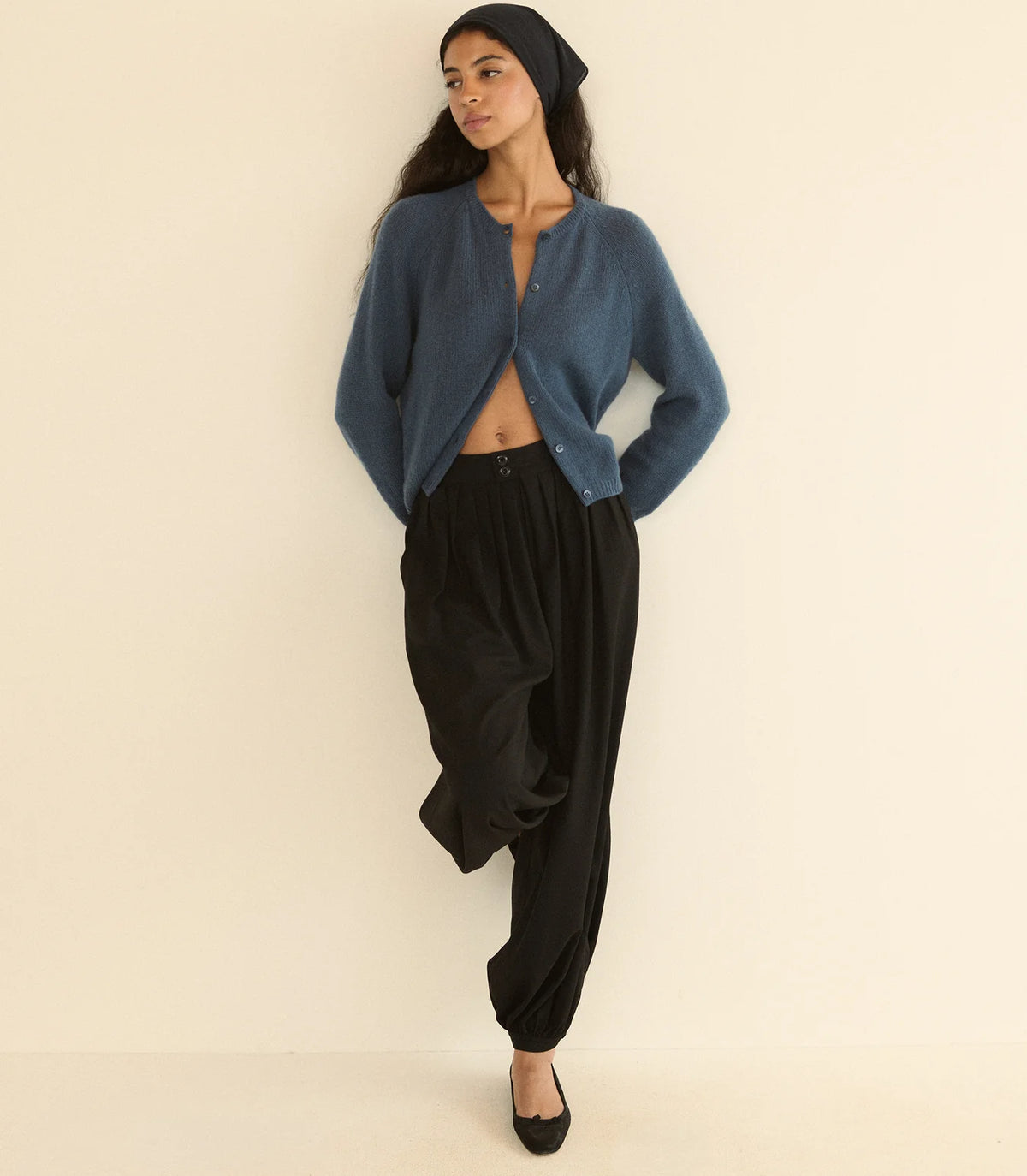 Doen Peroline Cashmere Cardigan - Blue Stone