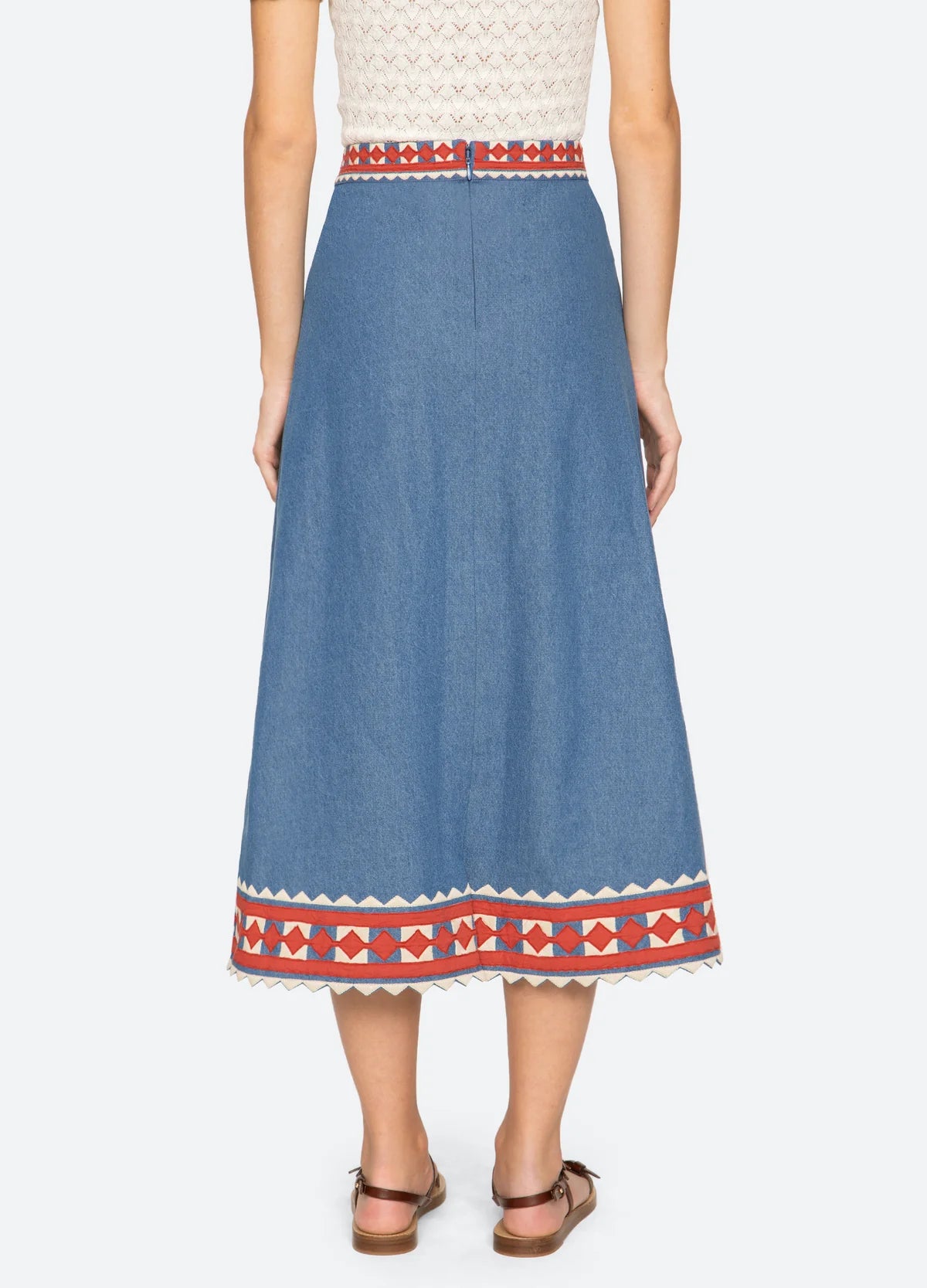 SEA New York Stina Chambray Midi Skirt