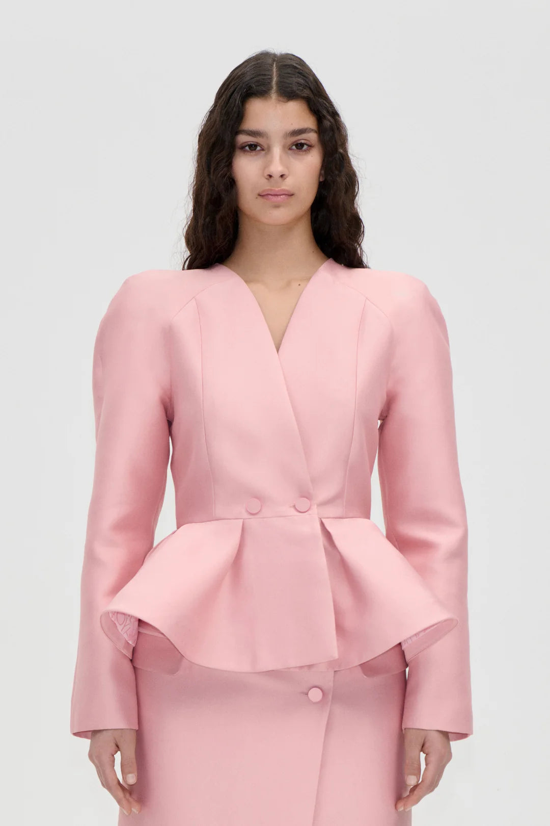 Stine Goya Peplum V Neck Jacket