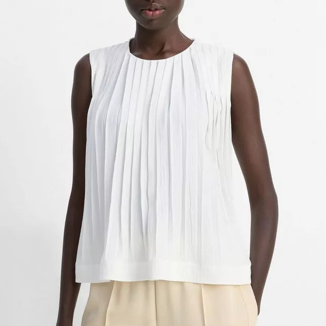 Vince Pleated A-Line Top