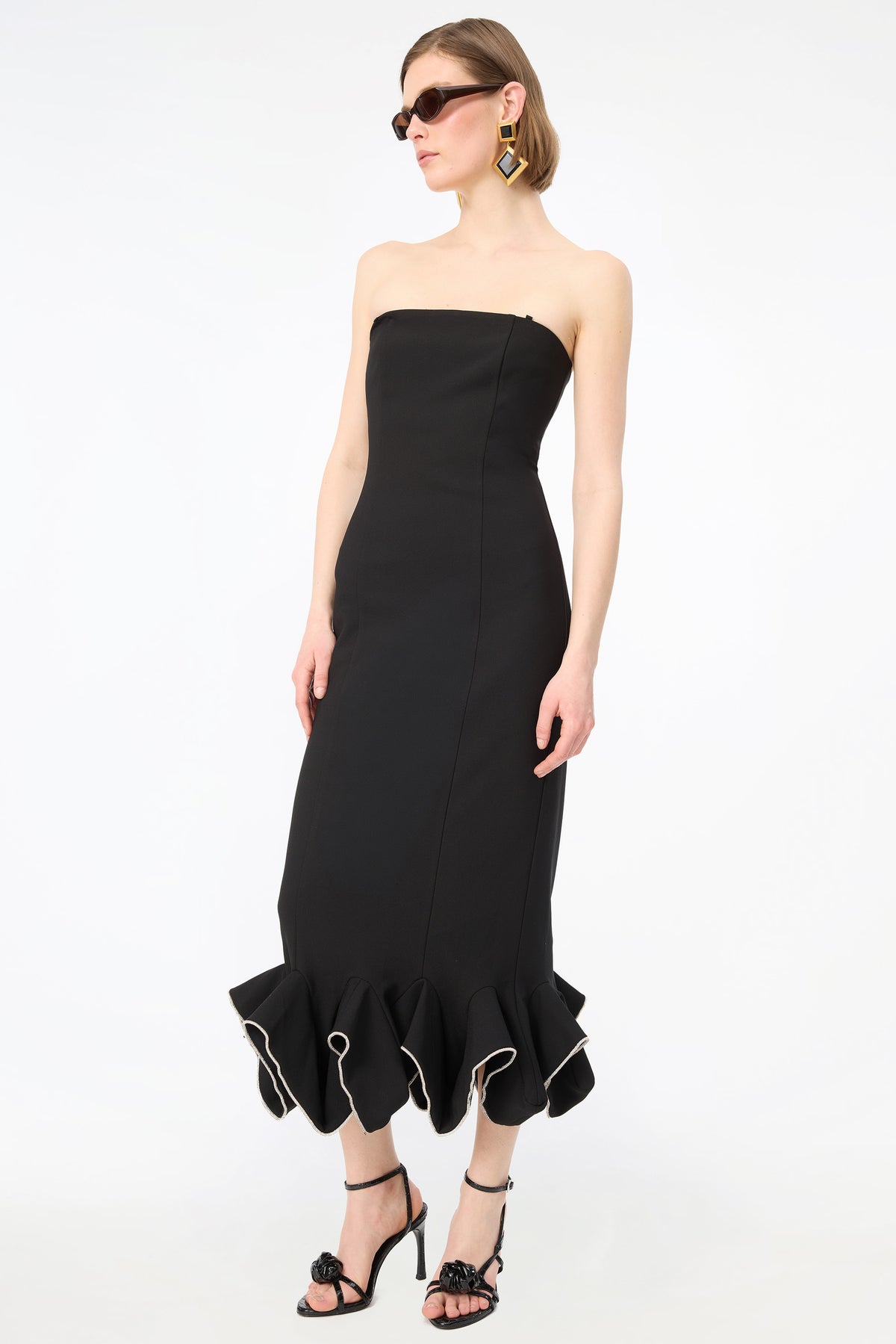 MIDI RUFFLE DRESS