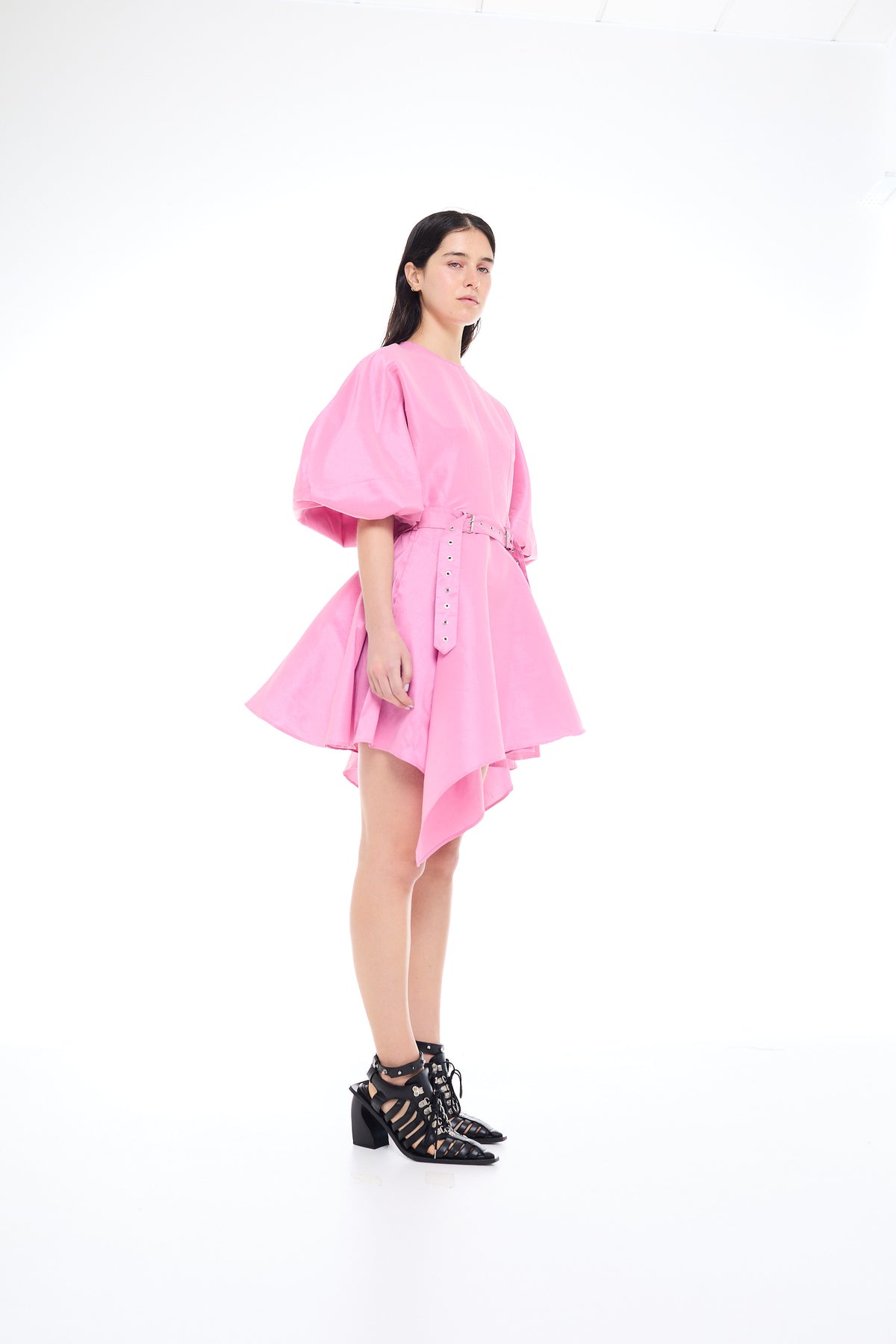 BALLOON SLEEVE MINI DRESS