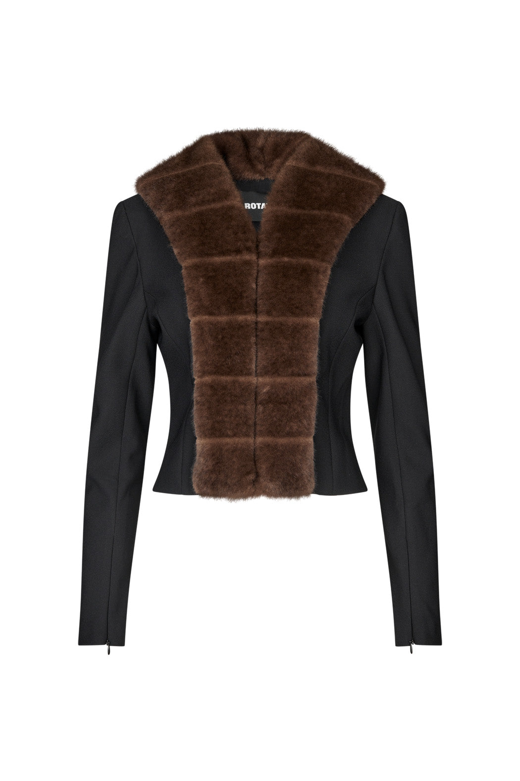 FAUX FUR COLLAR CARDIGAN