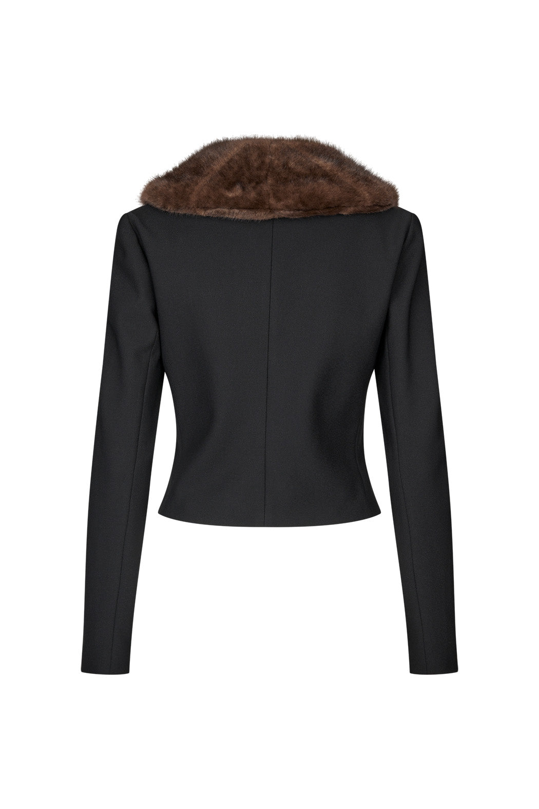 FAUX FUR COLLAR CARDIGAN