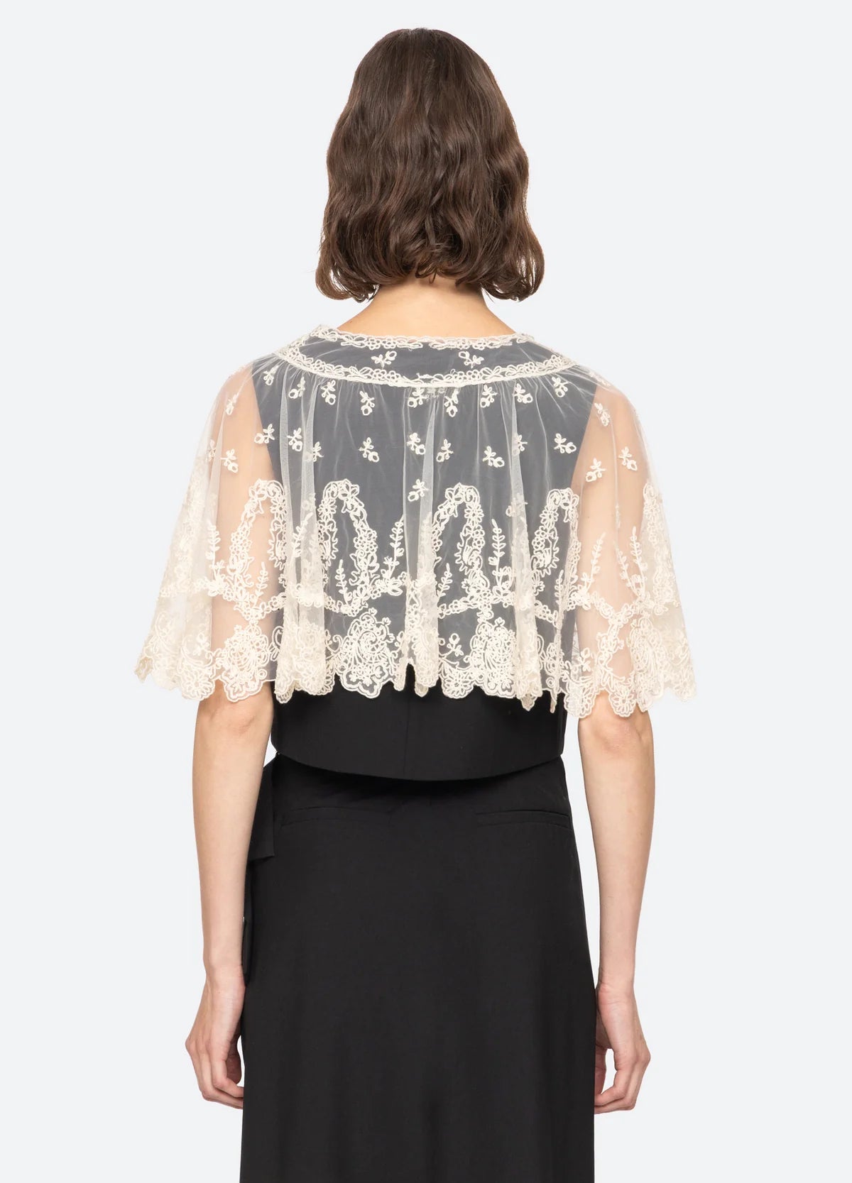 SEA New York Elisa Tropical Wool Capelet Vest