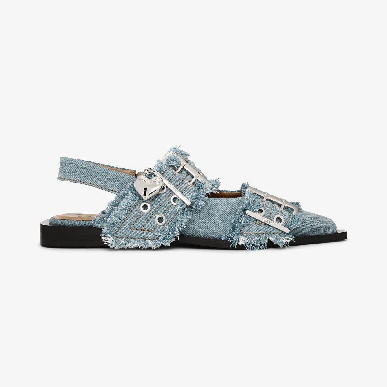 Ganni Feminine Buckle Ballerina Charms Flat