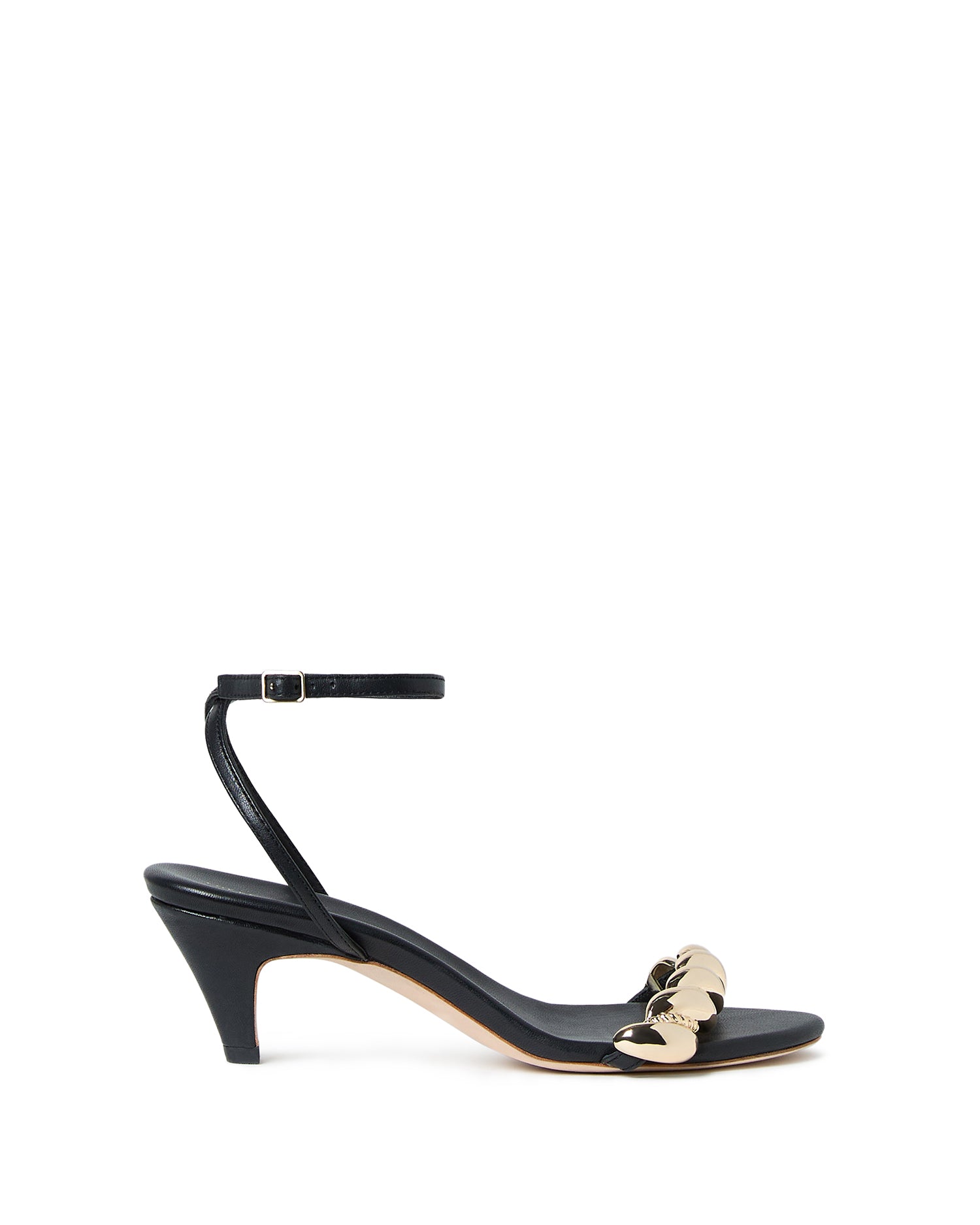 SABRINA METAL TWIST HEELED SANDAL