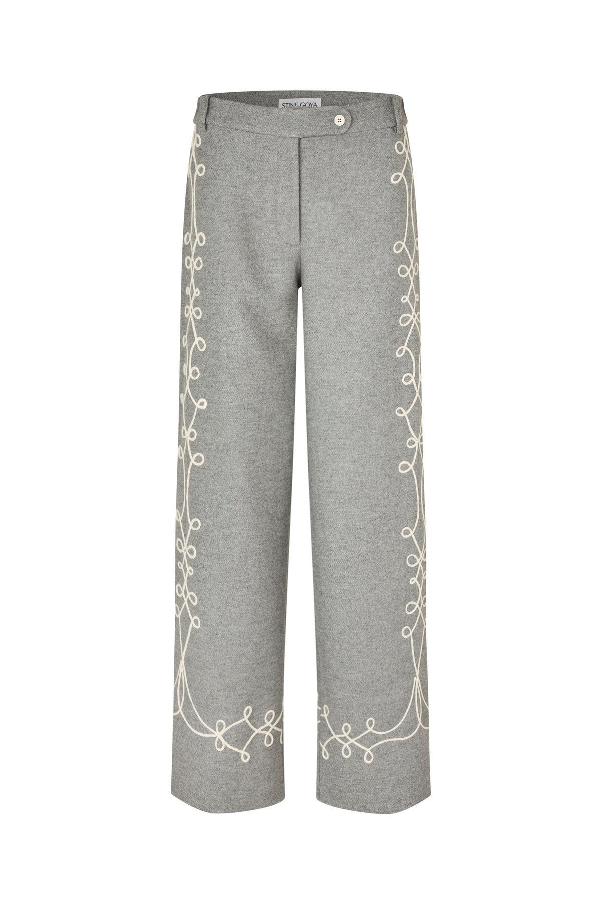 2490 Felt Twill Embroidery, Embroidered Tab Pants