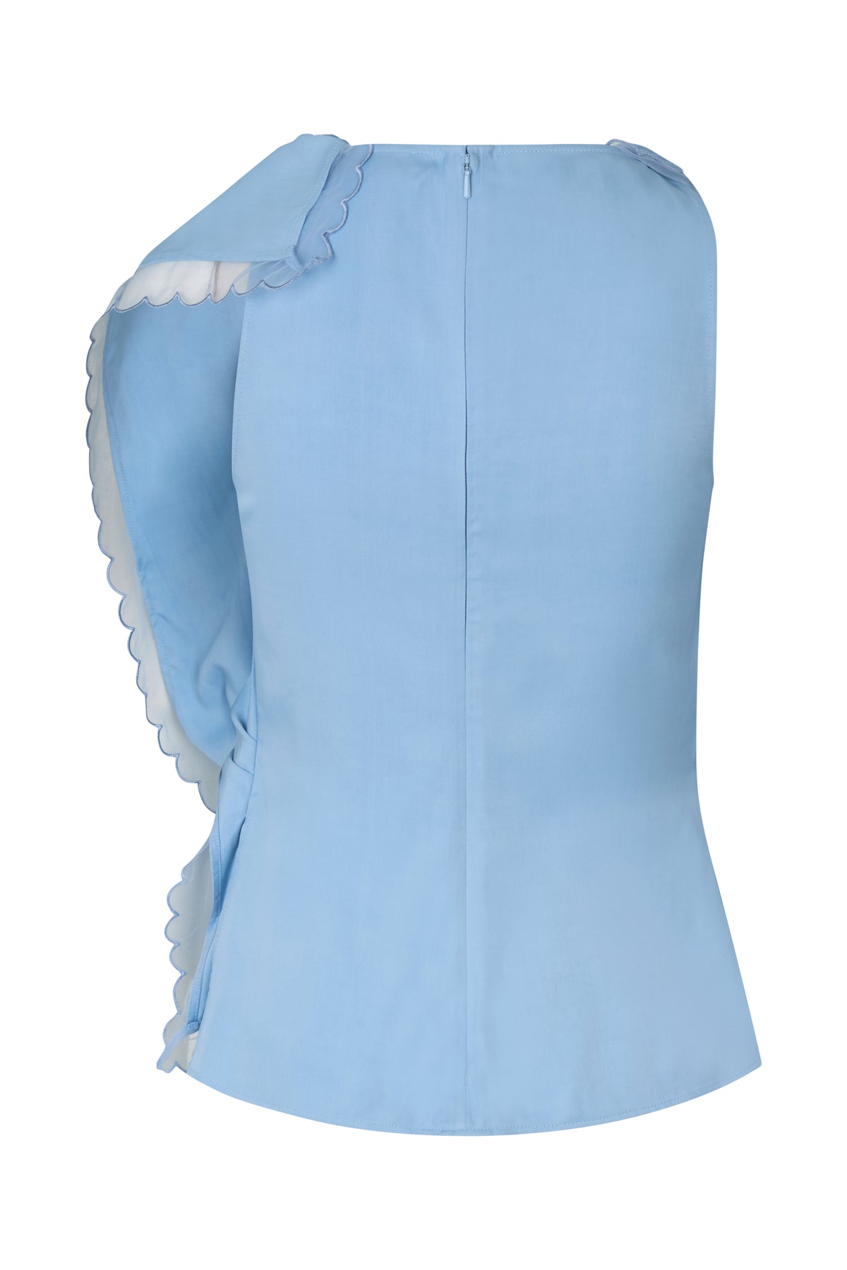 2538 Viscose Organza, Draped Sleeveless Top