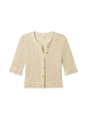 A.L.C. Simon Cotton Crochet Knit Cardigan