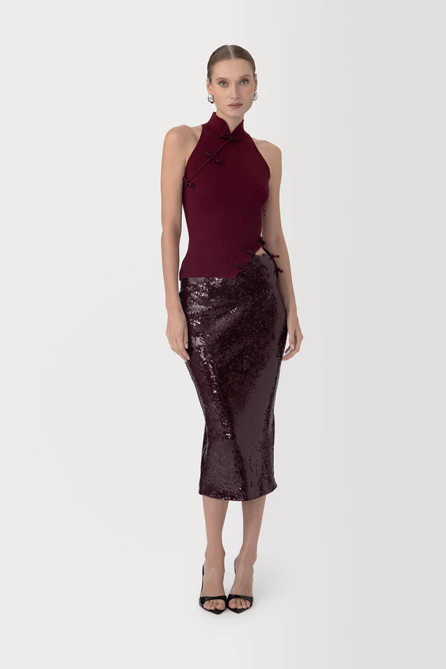 Sau Lee Venus Sequin Skirt