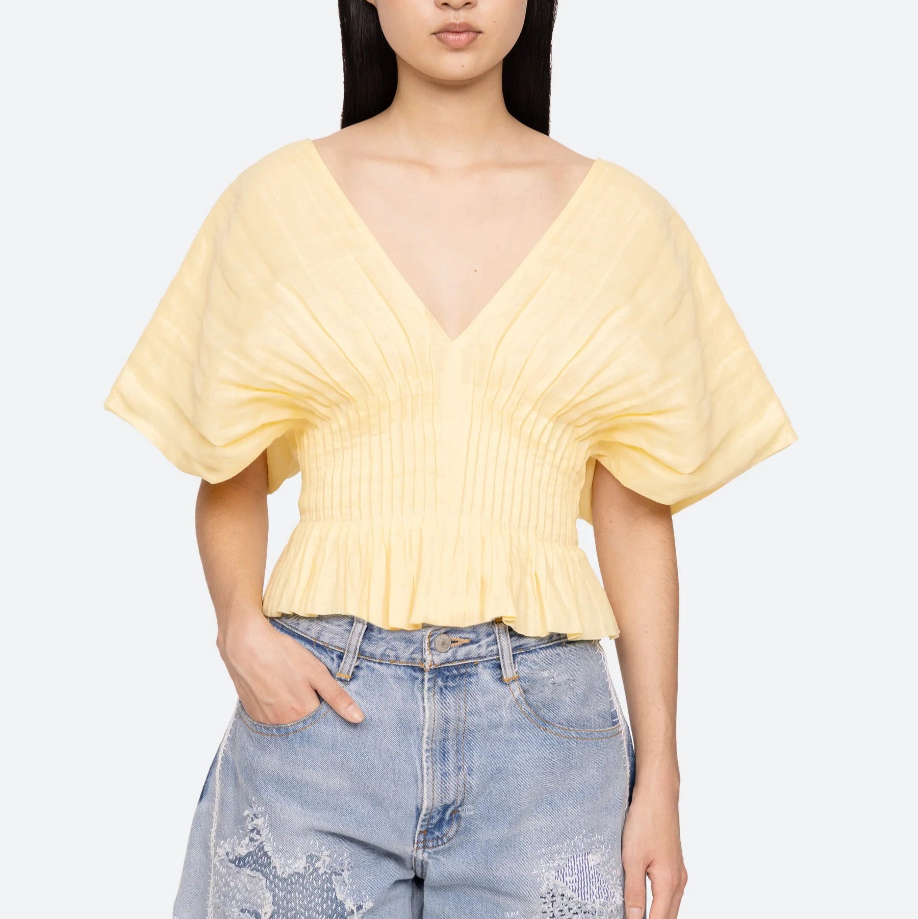 Sea New York Zora Pleated Top