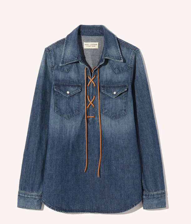 Nili Lotan Collins Denim Shirt