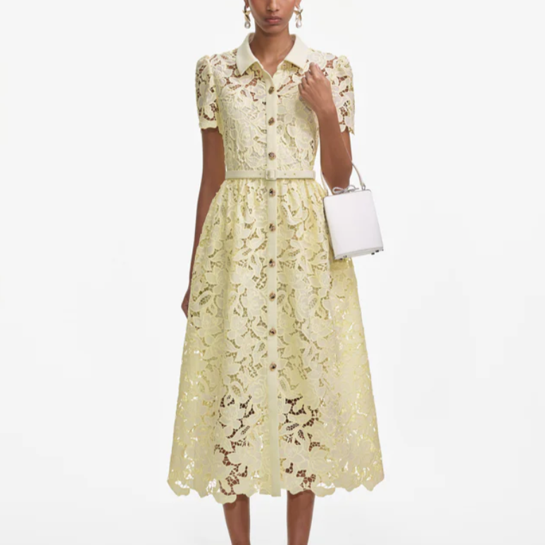 Self Portrait Lace Collared Midi Dress