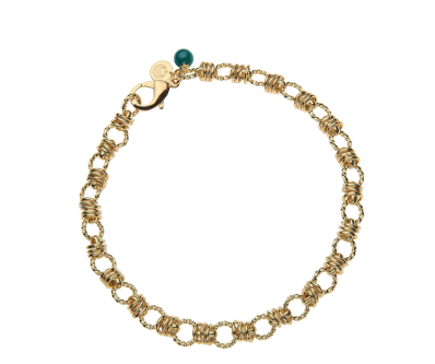Jane Win Rings of Gold Chain with Malachite Bead
