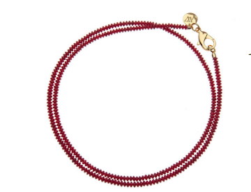 Jane Win Double Wrap Beaded Necklace in Crimson Coral