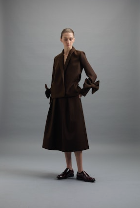 Kika Vargas Claudia Skirt - Chocolate Wool