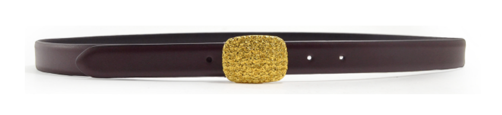 Anderson's Leather Belt w/ Engraved Gold Buckle