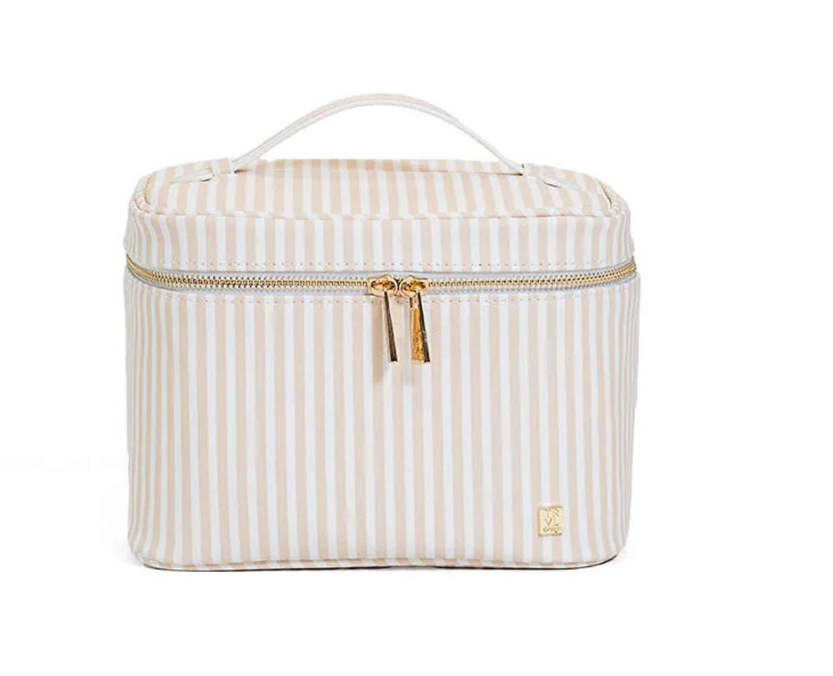 TRVL Designs Luxe Vanity Train Case - Pimlico Stripe Sand